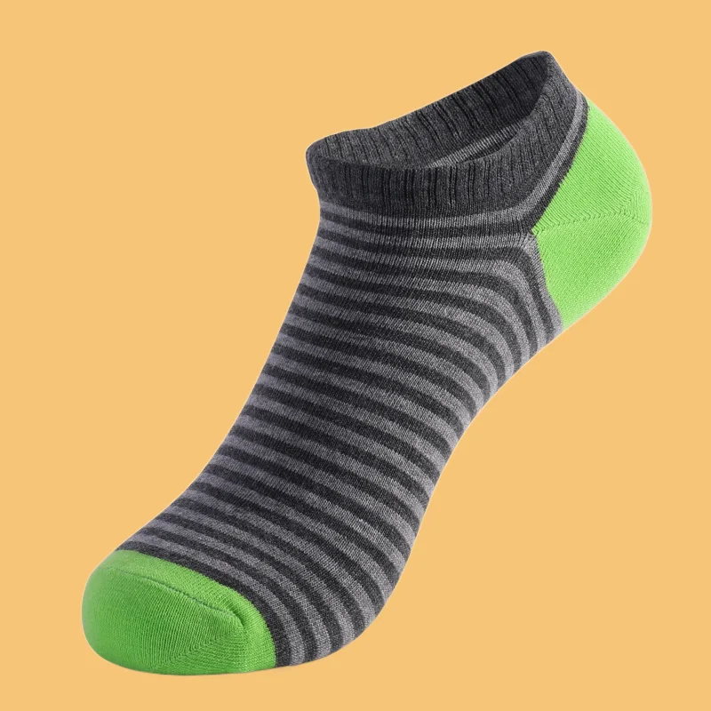 5 Pairs Low Cut Men Socks Solid Color Stripe Breathable Cotton Socks Sport Short Socks Women Men Funny Ankle High Quality Socks