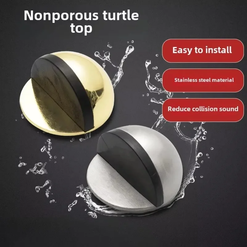 All-Purpose No Drill Door Stopper Anti-Collision Rubber Guard for Bathroom & Glass Doors Turtle Shape Non-Slip Household Protect