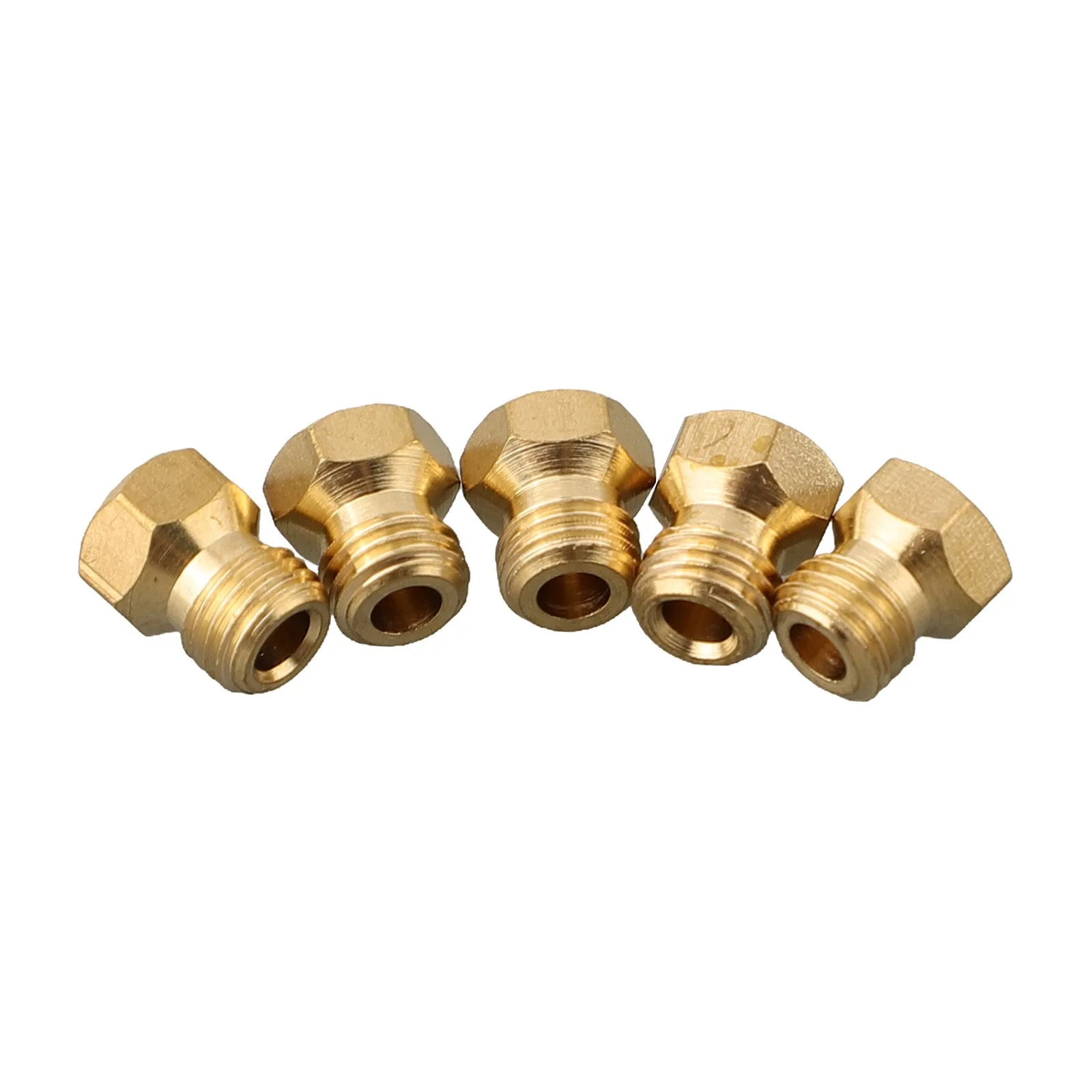 5PCS Gas Nozzles Burner Jets Nozzles Set Height 9mm Multiple Nozzle Sizes Standard M6 X 0.75 Thread Brass Material