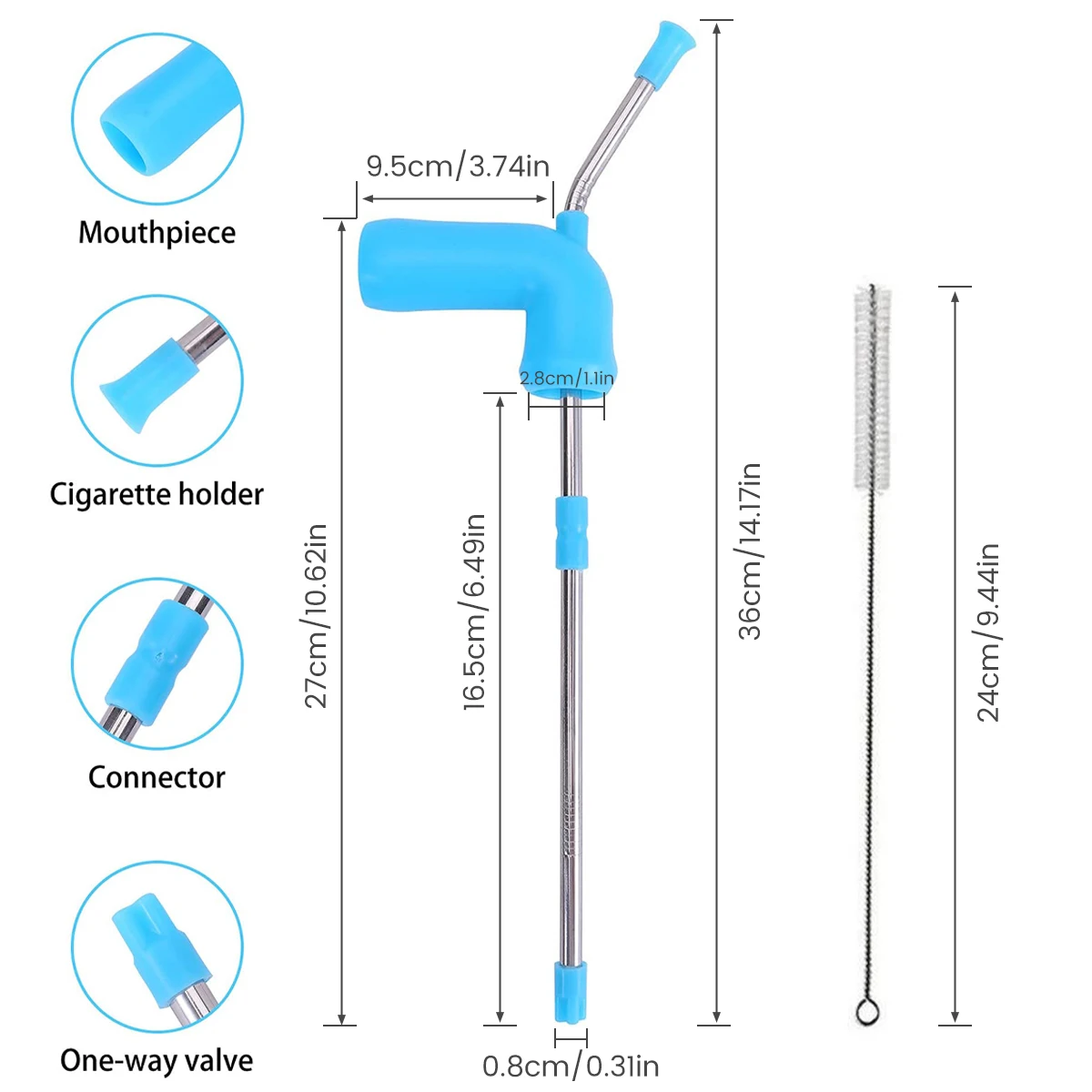 Dispensador de pajita de cerveza con válvula, embudo de Bong de cerveza, doble esnórquel para beber, Bar, fiesta, botella de vino, bebida, doble puerto, 2, 1pc