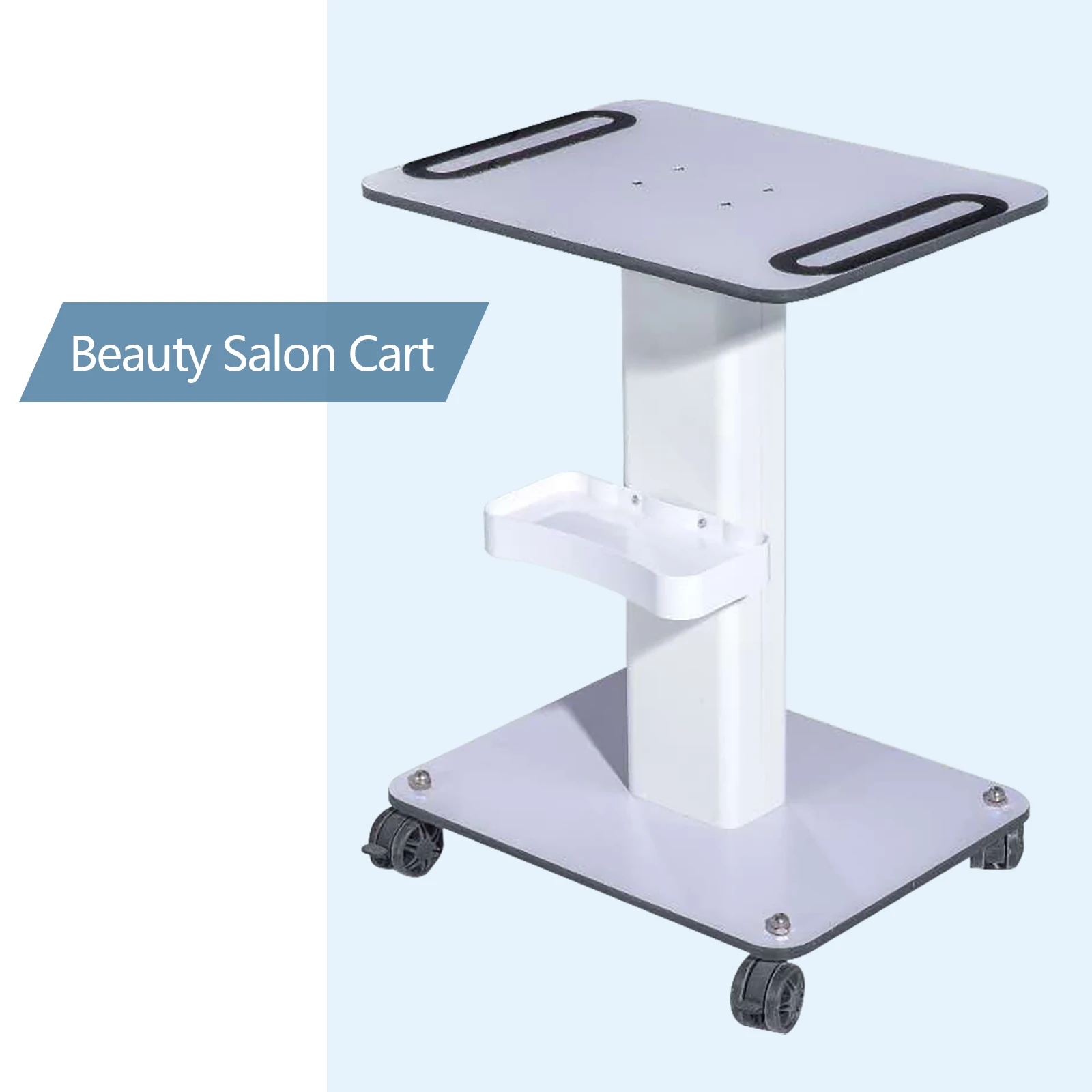 White Trolley Large Table Trolley for Spectrometer Mobile Rolling Cart Shelf SPA Beauty Tray Stand Holder