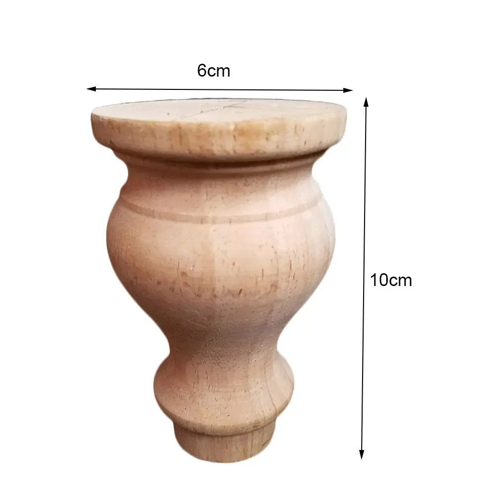 1PC 10cm Furniture with Solid Wood Legs Carving Flower Sofa Seat TV Cabinet Feet, No Paint Drop Ship，Furniture Feet Replace