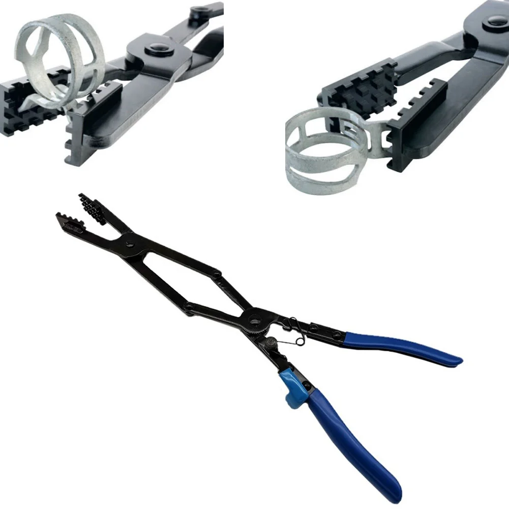 

Car Exhaust Pipe Clamp Removal Plier Car Long Reach Hose Fastener Pliers 17 Inch Cross Cut Tip Design Ratcheting Lock