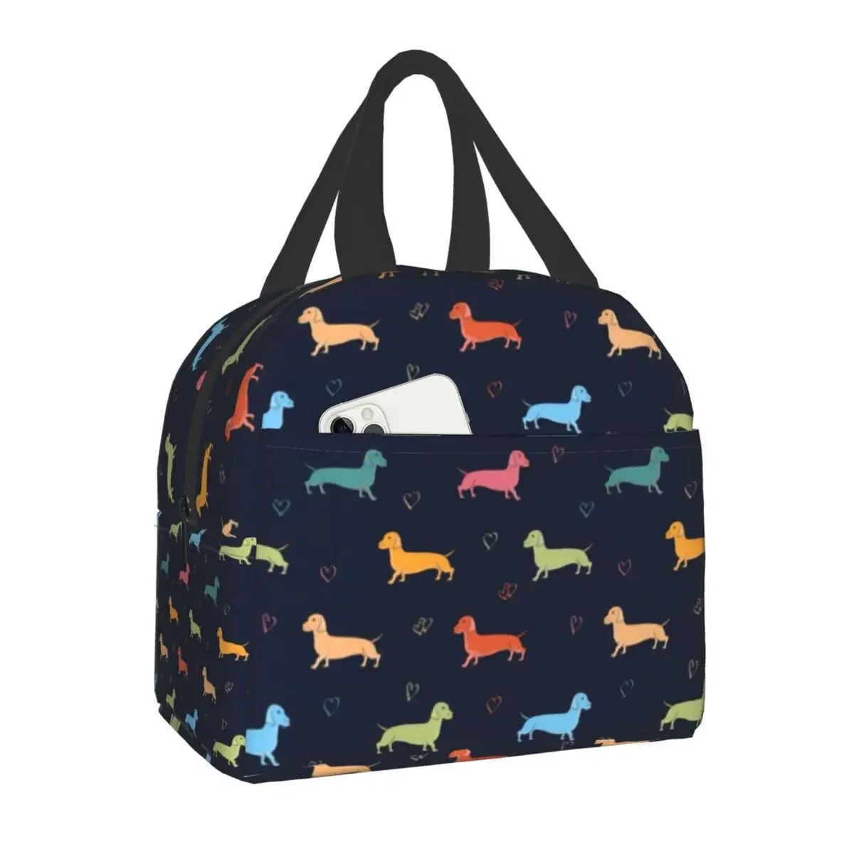 Dachshund Lunch Bags Insulated Cooler Thermal Food Bento Box For Kids School Children Portable Sausage Wiener Dog Storage Bag