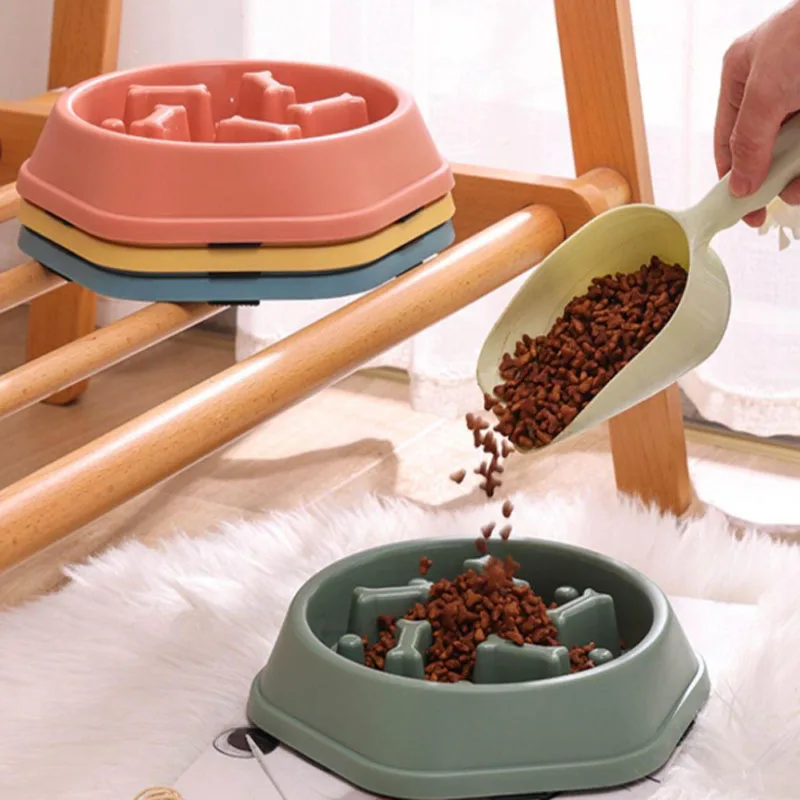 

1pcs Dog Slow Feeder Bowl Non-Slip Feeding Container For Small Dogs Plastic Food Dispenser Kitten Slow Food Dishes Puzzle Bowls
