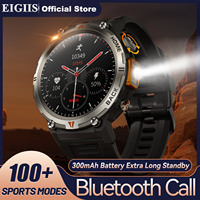 EIGIIS 2024 Smart Watch Men Health Monitor Waterproof Multi Sport Mode Bluetooth Calls Full Touch Screen With Flashlight For And