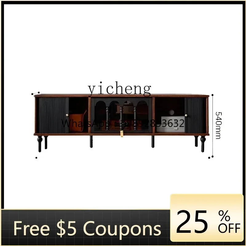 

W -31retro solid wood TV cabinet, living room and home medium-ancient style floor-to-ceiling storage locker integrated