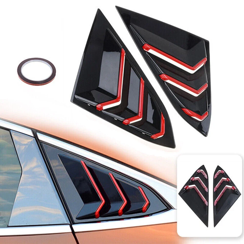 

For Honda Civic Sedan 10th Gen 2016-2020 Car Sticker Rear Side Window Louvers Air Vent Scoop Shades Cover Trim Blinds Carbon