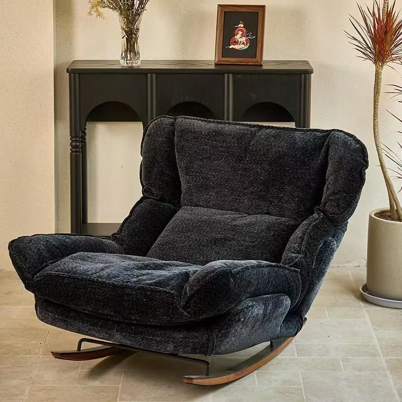Double Folding Rocking Recliner Medieval Balcony Bedroom New Lazy Sofa Can Sit And Sleep Three-purpose Rocking Chair