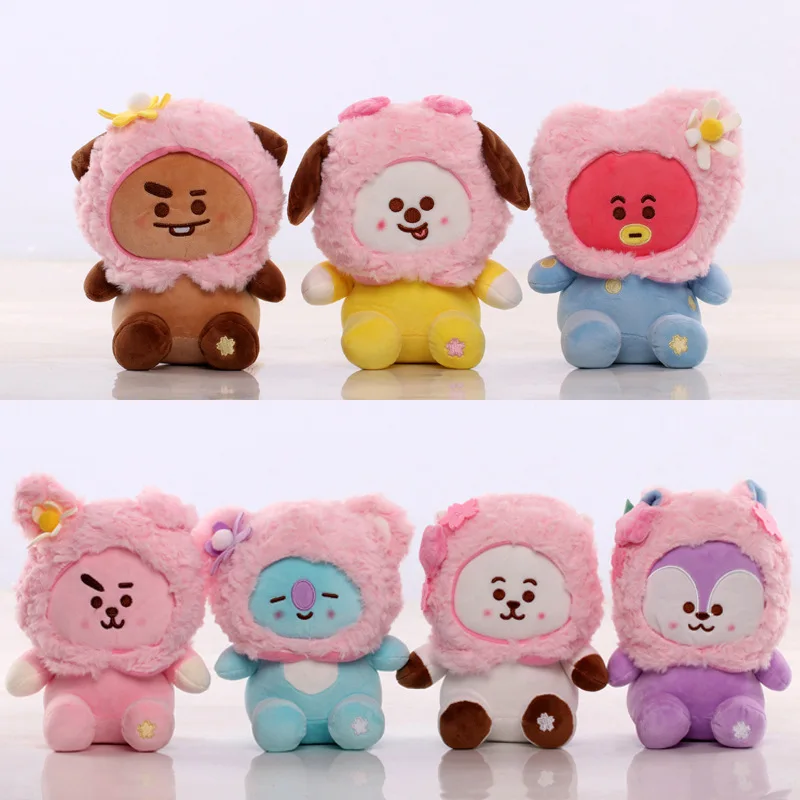 

20 см мультфильм Bt21 Cherry Blossom Series Tata Chimmy плюшевая кукла милая Cooky Koya диванная подушка украшения для спальни коллекция подарков