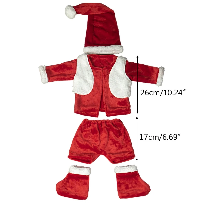 Pasgeboren Fotografie Props Kerstoutfits Baby Baby Broek Hoed Schoenen Set D5QA