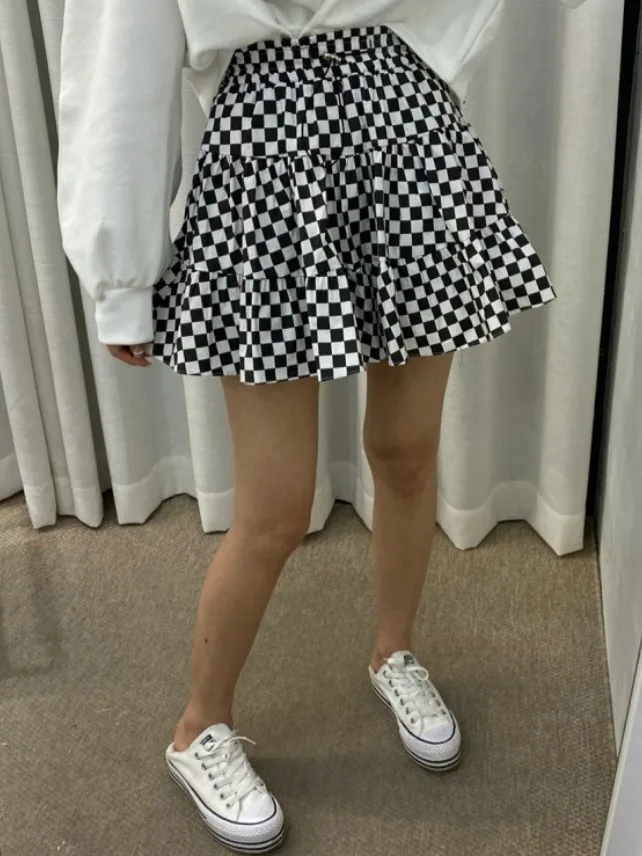 Faionable retro cor pura cintura elástica f saia para mulher primavera outono inverno comute sle comprimento regular outro material