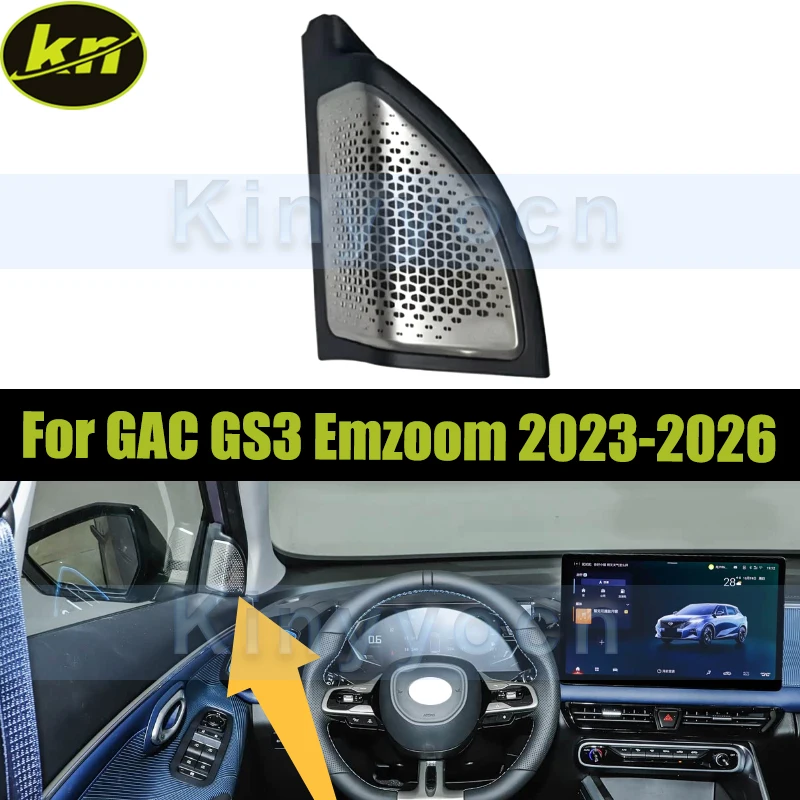 Front Door Inner Tweeter Speaker Cover For GAC GS3 Emzoom 2023-2026 A‑Pillar Inner Triangle Trim Panel