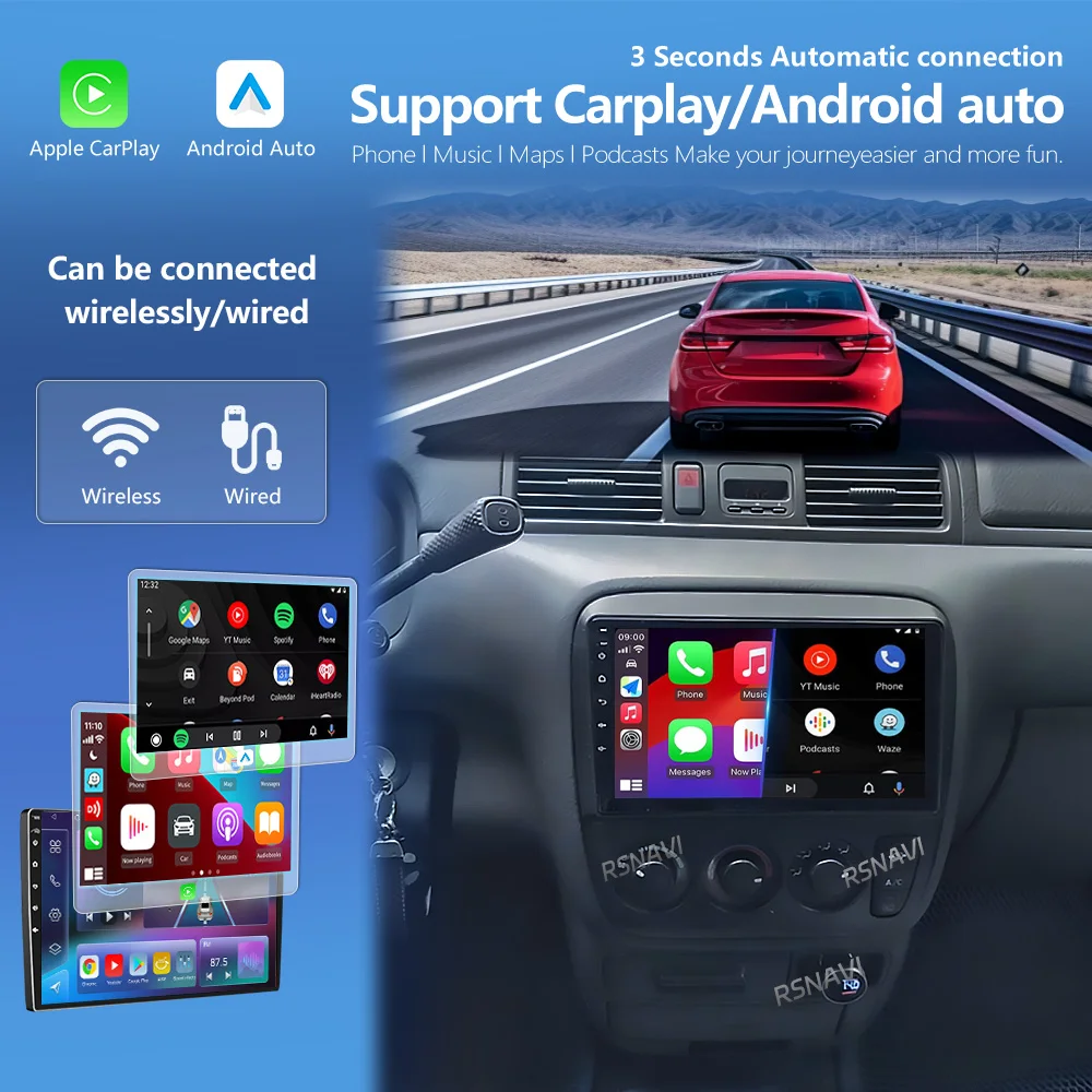 Android 16 Carplay Auto 2K Screen Car Multimedia Radio Player For Honda CR-V CRV 1997 - 2001 Autoradio GPS Stereo 2Din Head Unit