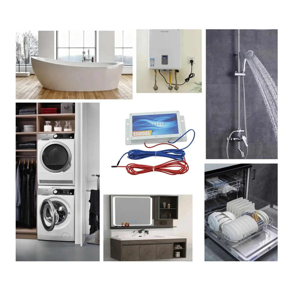 

B64CElectronic Water Descaler System Reduces Limescale Rust and Minerals No Chemicals Easy Installation EU Plug
