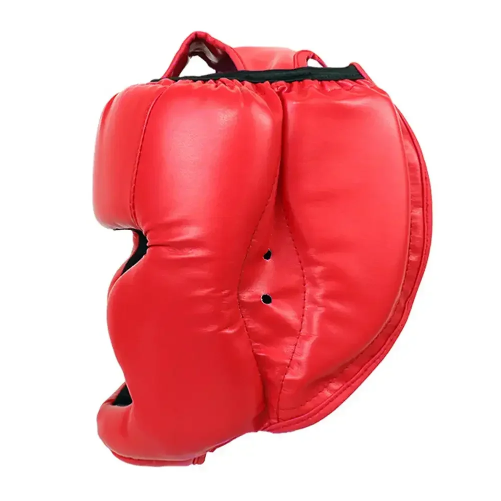 Casco de boxeo de cuero para adultos y niños, protector de cabeza para Karate, Muay Thai, Sanda, artes, Taekwondo, novedad