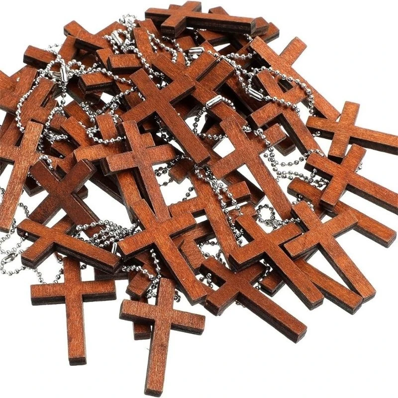 New Arrival Crosses Charm Pendant Mini Wooden Crosses Charm For Diy Necklace Jewelry Making Hanging Ornament Craft Accessories