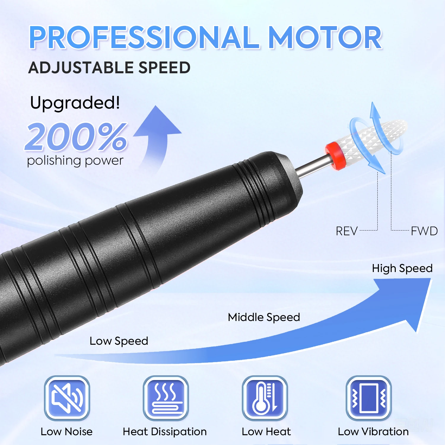 Perceuse à ongles Portable professionnelle, Rechargeable, sans fil, stylo ponceuse, lime à ongles électrique pour Salon de manucure