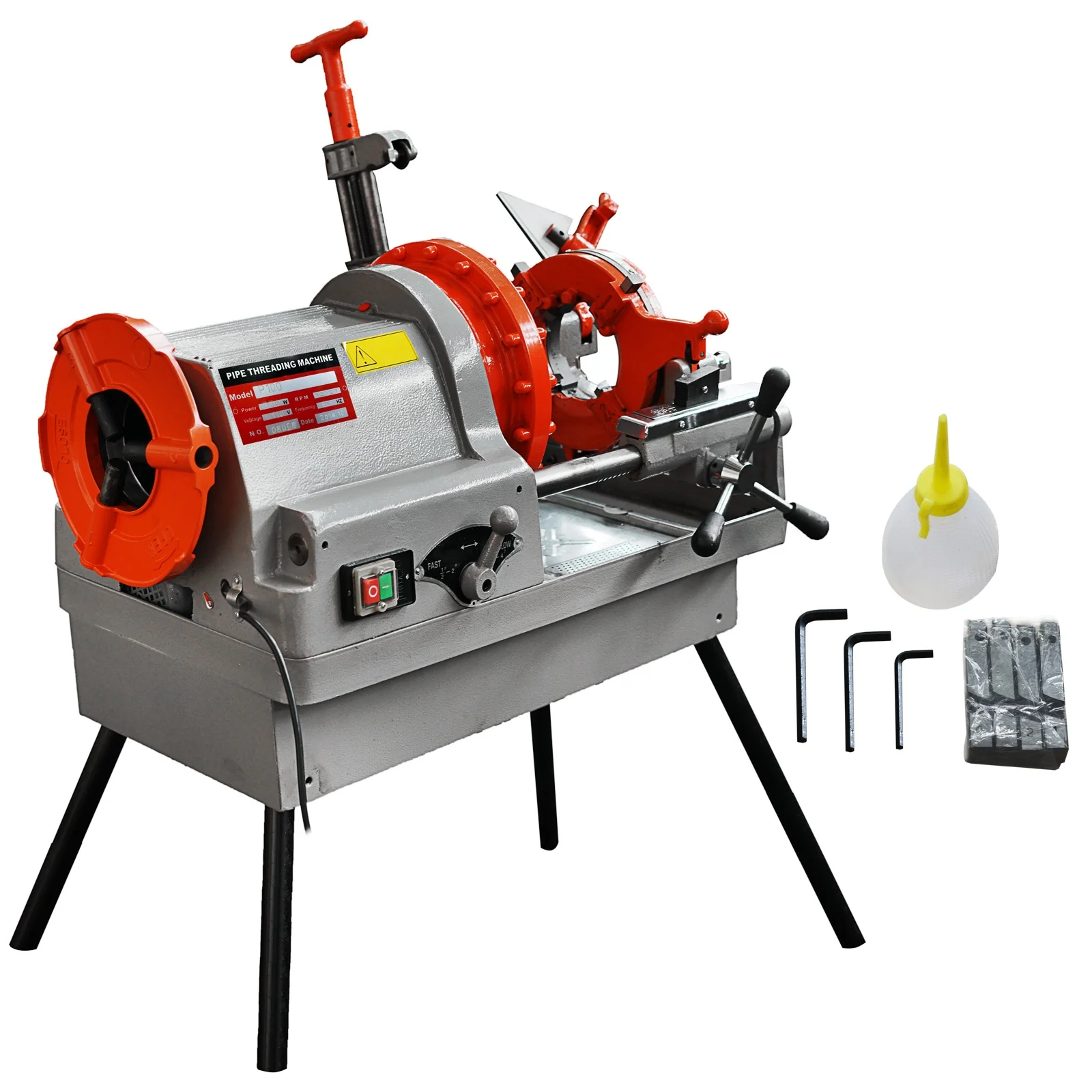 Portable electric pipe threading machine