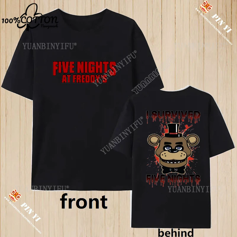 Harajuku Fashion Casual Fnaf 2 Animatronics Five Nights A Street Summer Print T Shirt 100% Cotton Creative O-neck Short-sleev