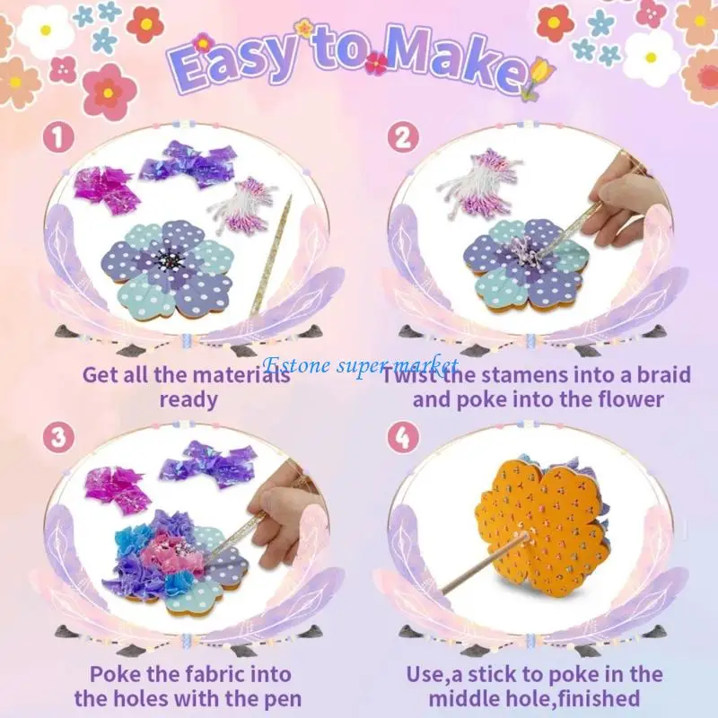 090B Blumenherstellungsmaschine für Kinder, DIY-Handwerk, pädagogisches kreatives Spielzeug