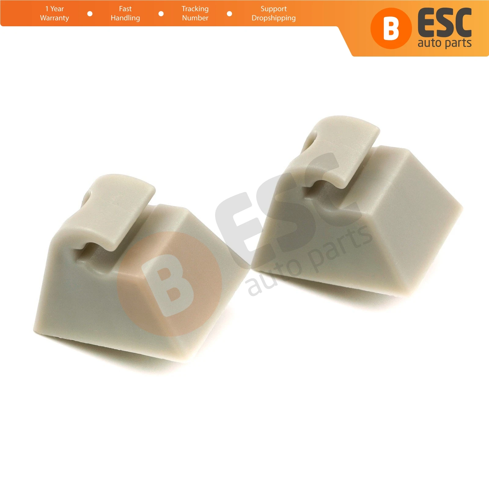 ECF2505 2 Pieces Sun Visor Clip for Opel Corsa A B Vectra A B Tigra A Astra F Renault Megane 1 2 Laguna 1 2 Clio Kangoo Espace