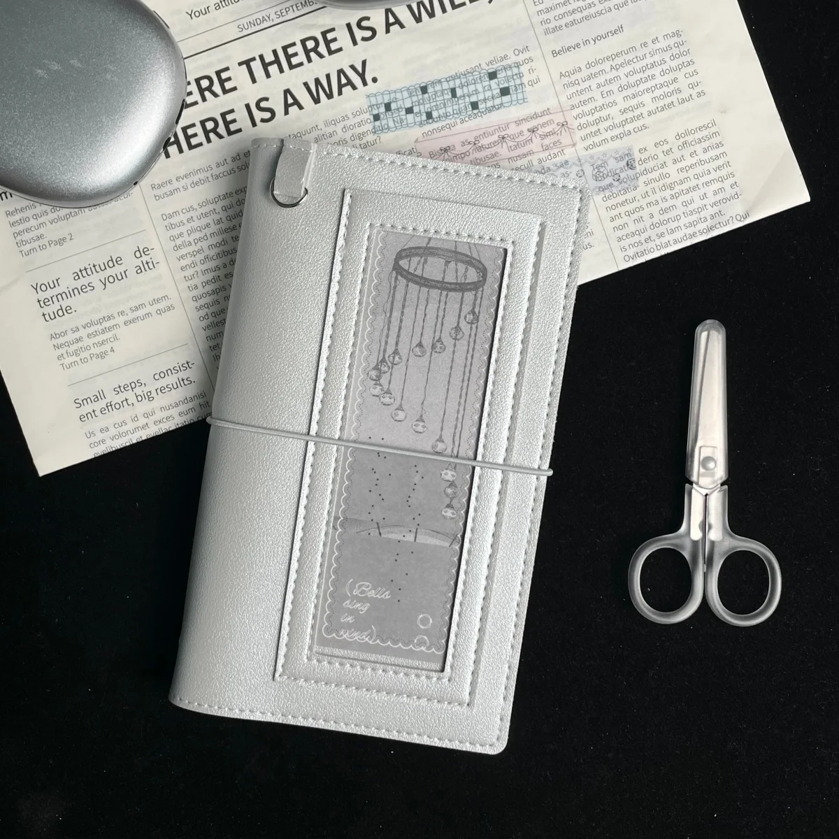 WAKAWAKA A6 Clear Window Notebook PU Soft Cover Silver Ring Binder Photo Strip Holder Refillable Planner Travel Journal DIY