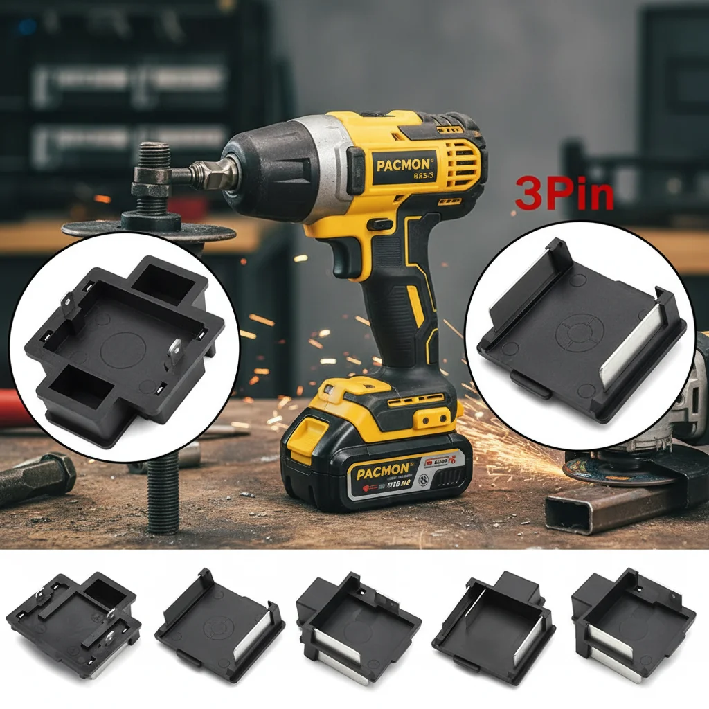 Black 2/3Pin ABS Battery Connector Battery Clip Connector Multifunctional Terminal Block Electrical Power Tools Accessories