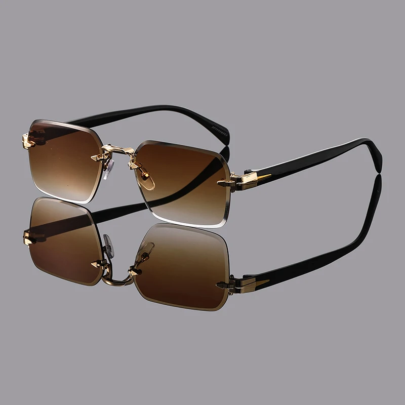 1 Buah Kacamata Persegi Tanpa Bingkai Retro Kepribadian Kasual Multiwarna Uniseks untuk Kehidupan Sehari-hari, Liburan Luar Ruangan, Fotografi Jalanan Pantai