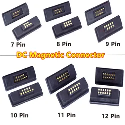 1Pair 2A 6Pin 7Pin 8Pin 9Pin 10Pin 11Pin 12Pin Waterproof Magnetic Pogo Pin Connector Male Female  Spring Loaded DC Power Socket