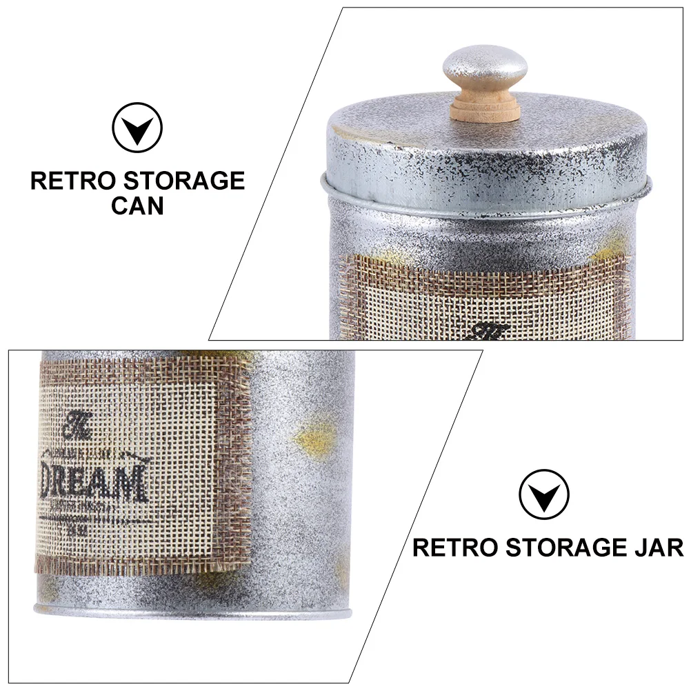 

2pcs Tin Storage Containers Iron Retro Appearance Snack Pot C Plant Flower Storage Kitchen Canister Home Decor