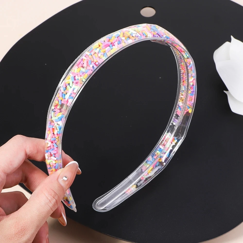 Transparent Quicksand Headbands For Children Kids Girls Fashion Glitter Sequin Teeth Hairbands Bezel Hair Hoops Hair Accessories image 6