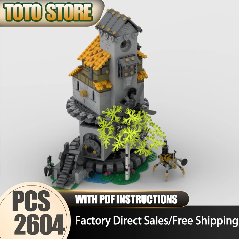 

Medieval Castle Model Moc Building Bricks Clock Maker's Shop Model Technology Modular Block Toys DIY Assembly Christmas Gifts