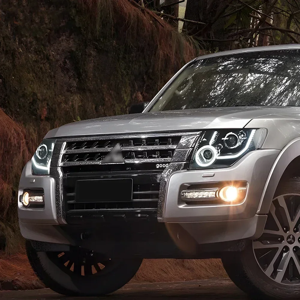 

Для Mitsubishi Pajero V93 V97 2009-2021 светодиодные автомобильные фары в сборе, обновленный динамический объектив проектора, автомобильные передние фонари, аксессуары