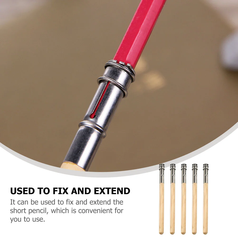 5 Pcs Pencil Extenders Practical Pencil Holders Sketch Pencil Extension Rods Sketch Pencil Extenders Pencil Lengtheners