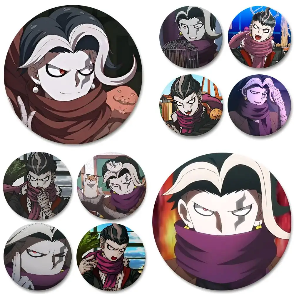 1pc Danganronpa Gundham Tanaka Cartoon Style Badge Brooches On Backpack Decoration Round Enamel Pins For Accessorys