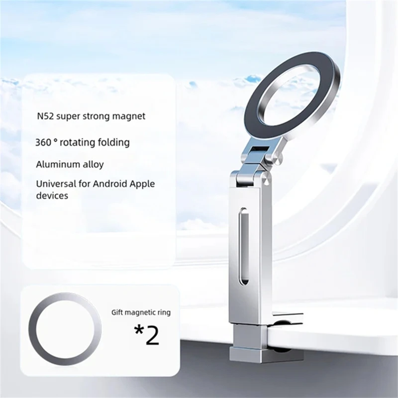 Universal Magnetic Phone Holder For Iphone 15 14 Series 360° Rotation Folding Mount Travel Essentials Hands-Free Stand