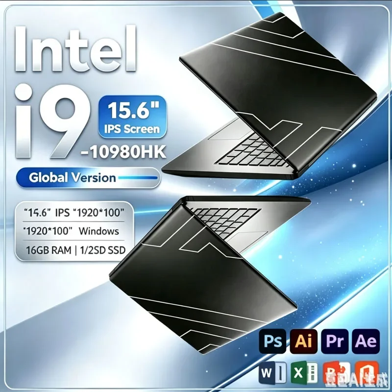 15.6inch 2026 Intel Core I9 10980HK Windows 11 Laptop Gamer RAM 16GB SSD 1TB Gaming Laptops Office Study HD PC Notebook Portable