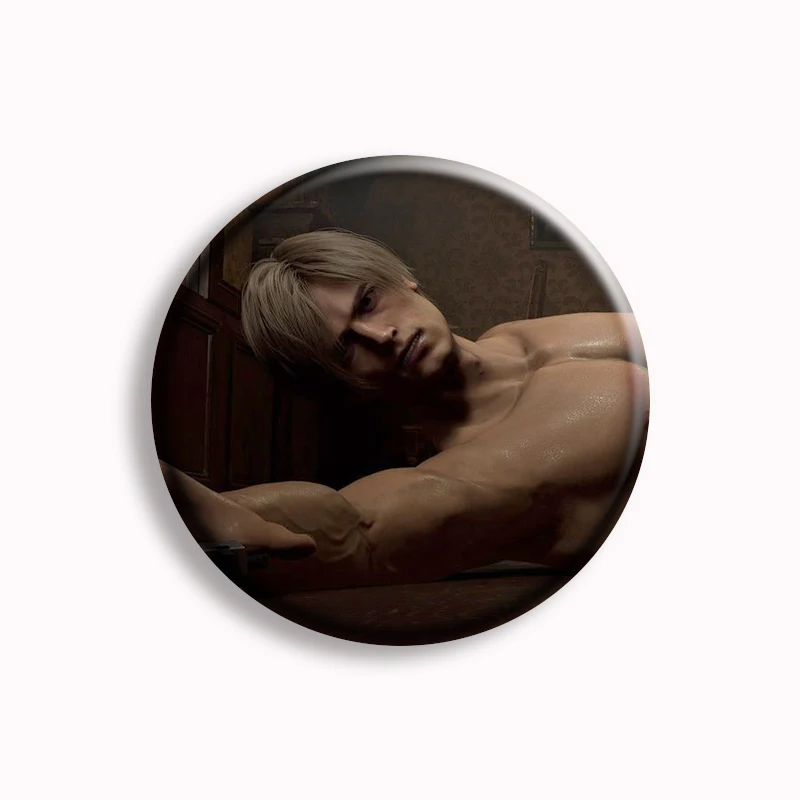 I Love Leon Kennedy Button Pin Creative R-Resident Evil Game Leon Funny Meme Cartoon spilla Badge Bag Decor Fans Collect Gift