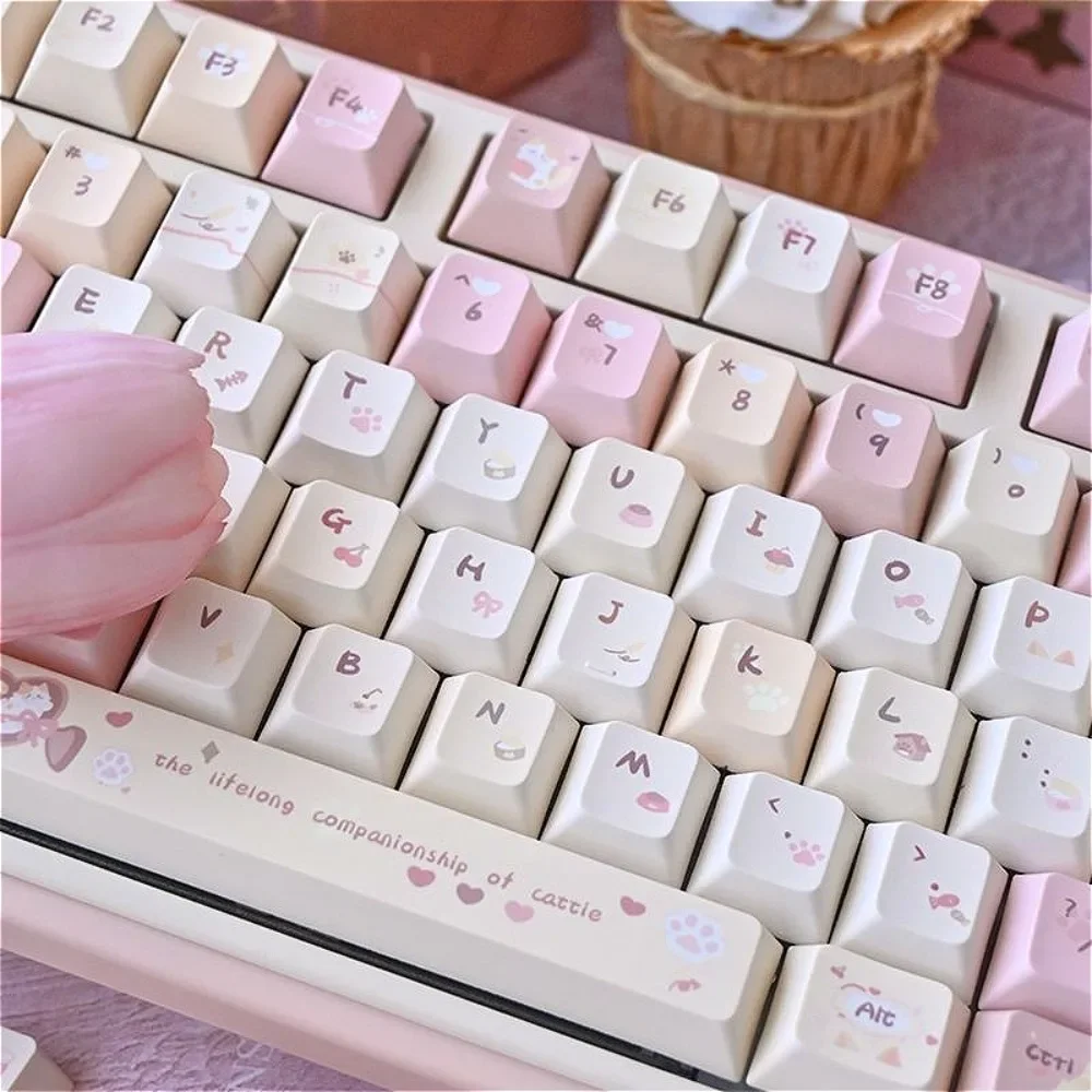 Keyboard Keycaps, Karami, Cherry 129 Keys PBT for Cherry MX 104/87/61 Mechanical Keyboard Accessories