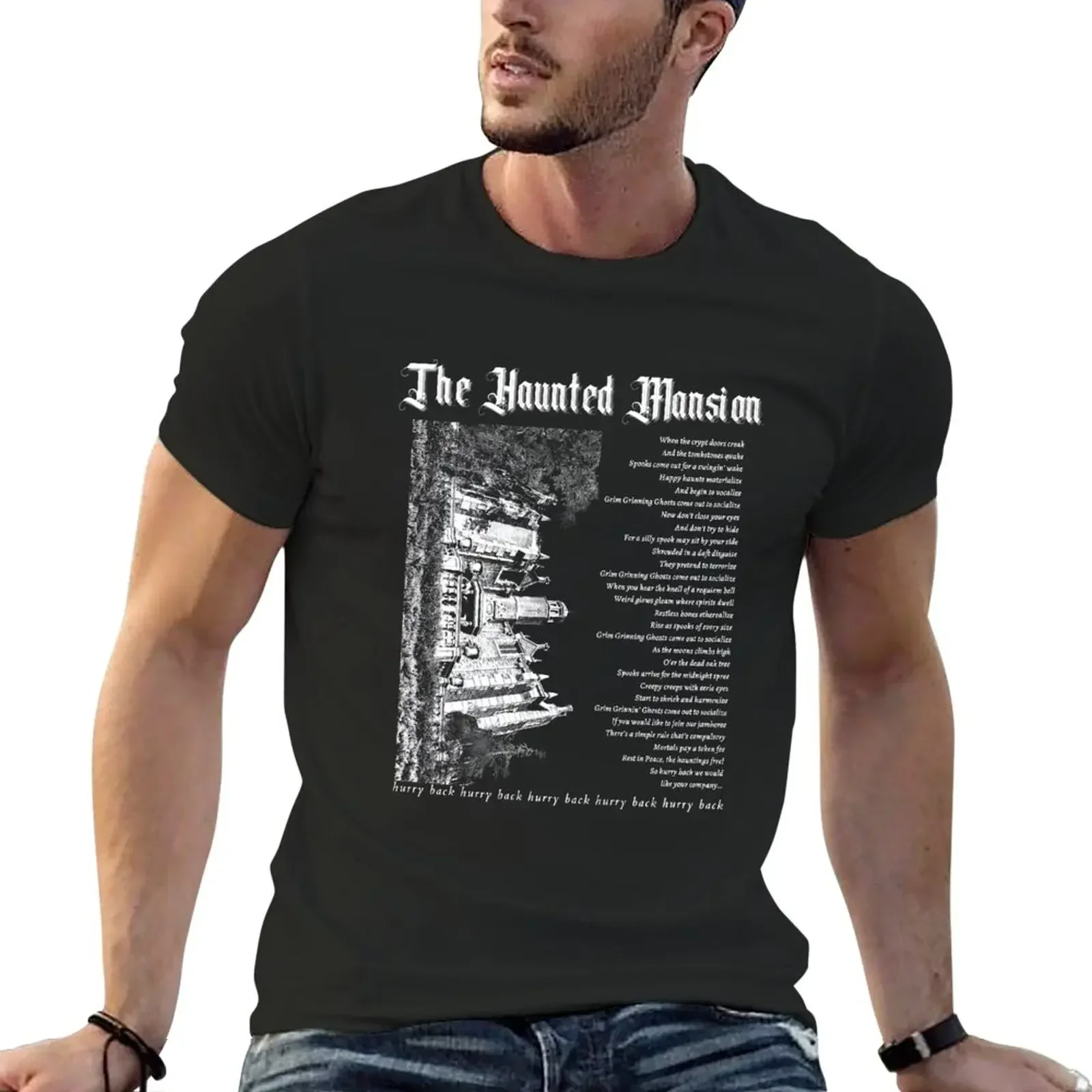 The Haunted Mansion Retro T-Shirt vintage kawaii clothes summer clothes mens white t shirts