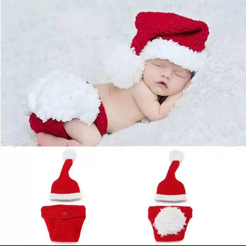 0-3 Maanden Pasgeboren Fotografie Rekwisieten Kerst Baby Kleding Santa Claus Baby Boy Accessoires Meisjes Kostuum Pasgeboren Outfit Geschenken