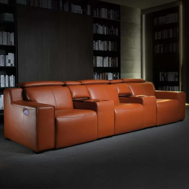 Luxury Home Furniture Orange Modern Home Theater Recliners and Sofas Luxury Home Movie Theater Sofa