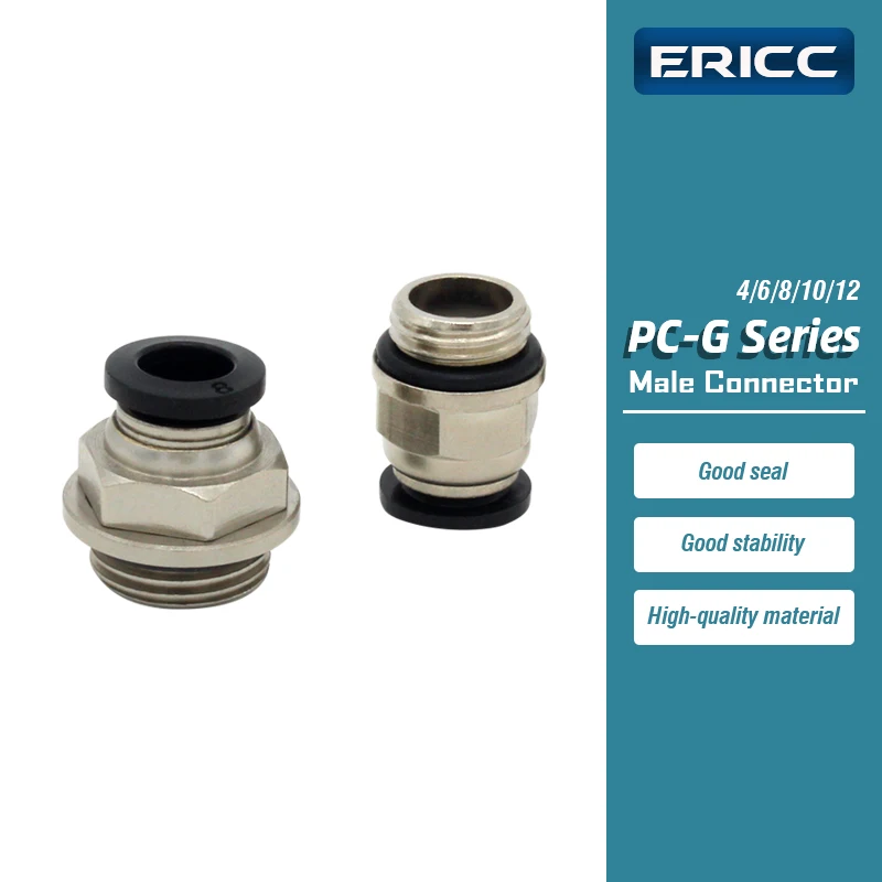 10 pcs PC-G series Male Connector PC6-G01 6-G02 8-G02 PC4-m5 10-G02 Air Connectors Male Hose Fittings Straight Push In Fittings