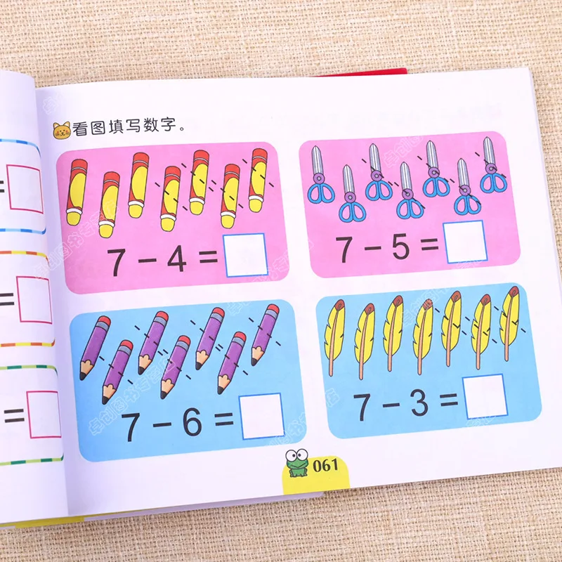 Preschool Maths Enlightenment Textbook, Practice Book for Preschool, Small Class, Middle Class, Large Class, Addition Within 10