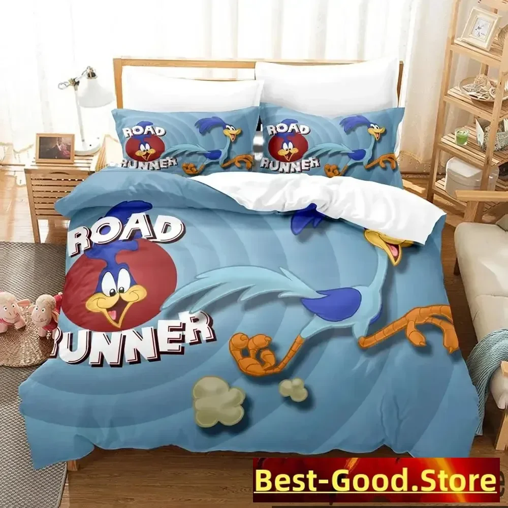 3D Print Cartoon Wile E Coyote Road Runne Bedding Set Boys Girls Twin Queen King Size Duvet Cover Pillowcase Bed boys Adult