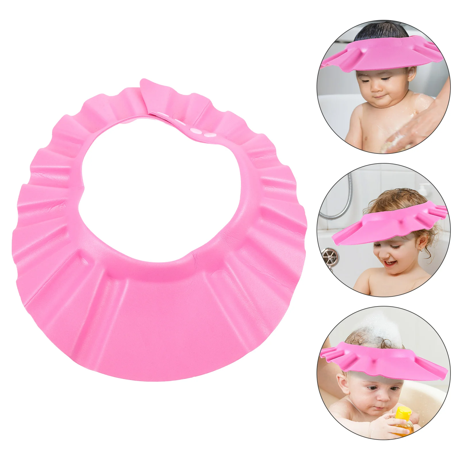 Ultra-light EVA Waterproof Baby Kids Shower Bathing Shampoo Hat (Pink) Baby Shower Cap Baby Shampoo