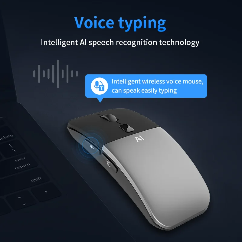 Artificial Intelligence Translation Bluetooth+2.4G Mouse Voice To Text Screenshot Translation AI Writing Creation Wireless Mice