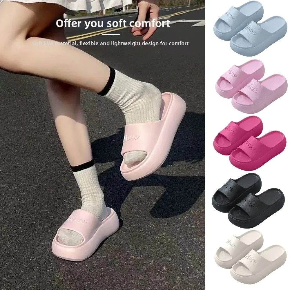 Casual Non-slip Thick Sole Slippers Height Increasing Comfort Home Slippers Summer Style Platform Sole Slippers Summer Outdoor