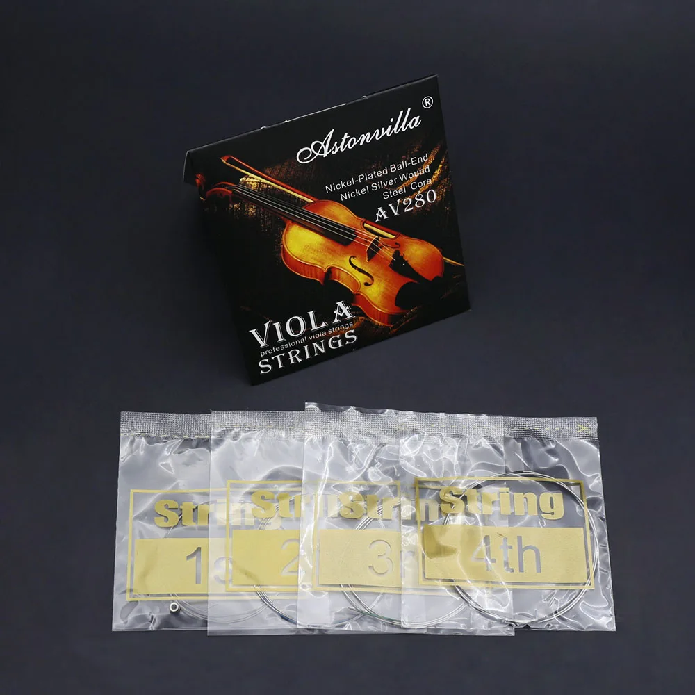 Astonvilla 1/5/10 Sets AV-280 Viola Saiten Edelstahldraht Nickel Silber Viola Saite Saiteninstrument Teile Zubehör